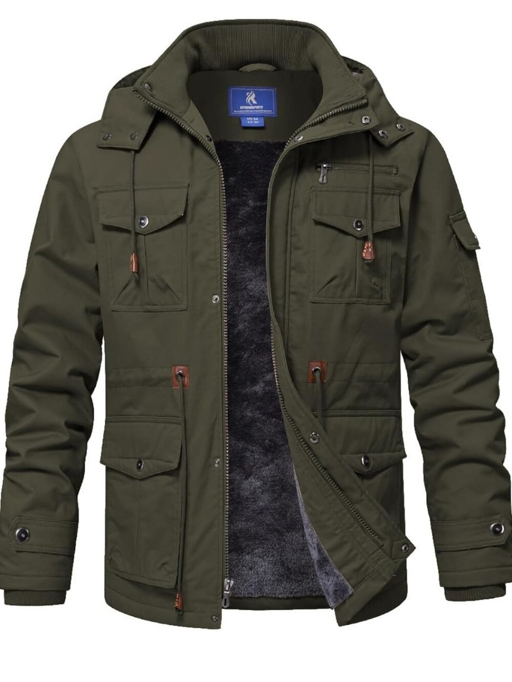 Winter Jackets for Men Cotton Work Fleece Lined Army Jacket Winter Military XXL